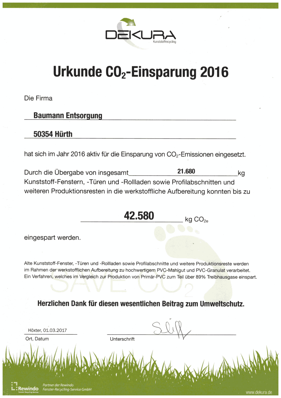Kohlendioxid-Einsparung in der Entsorgung Kohlendioxid-Einsparung in der Entsorgung